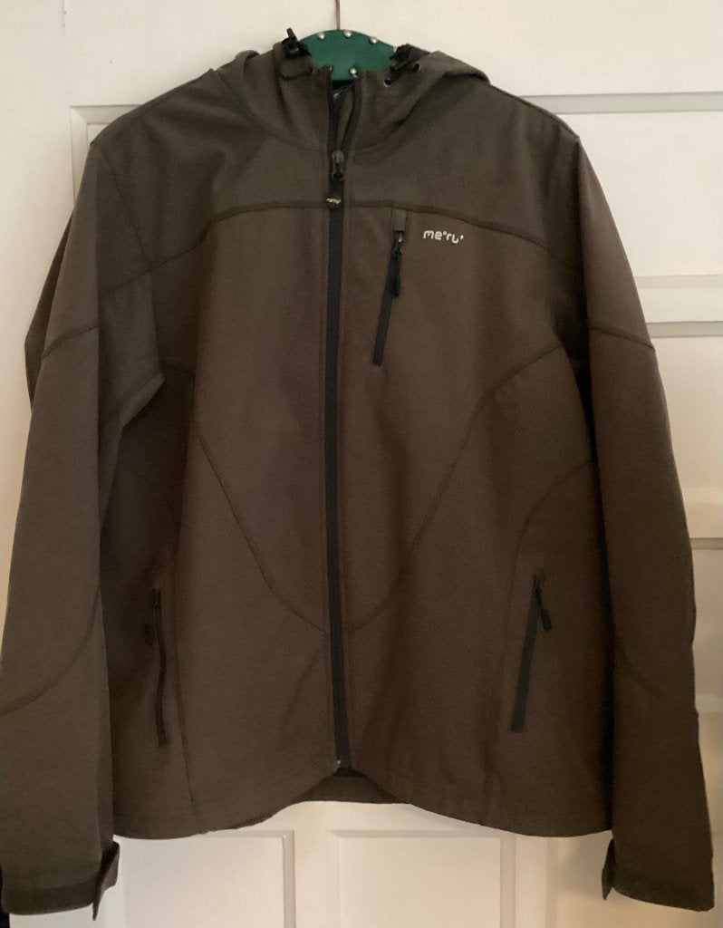 Mt 46 Me’Ru Meru bruine softshell jas jack, Bruin, Maat 46/48 (XL) of groter, Ophalen of Verzenden, Zo goed als nieuw