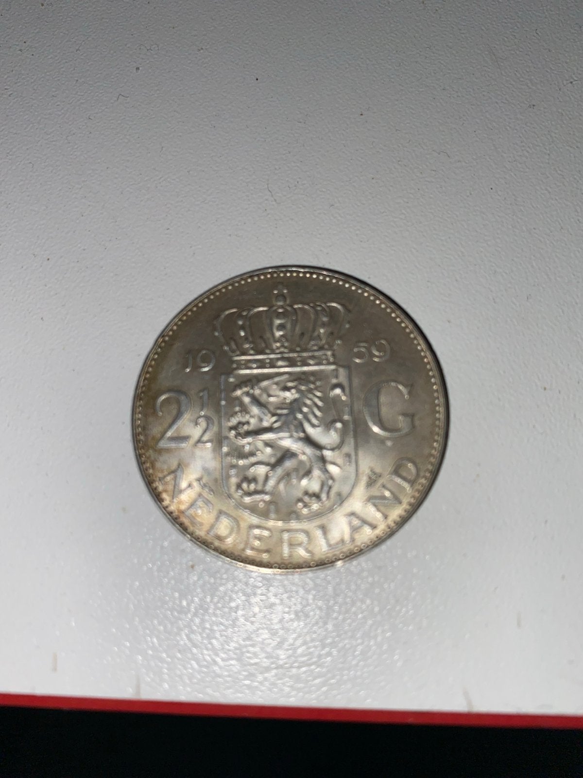 Zilveren 2½ Gulden Juliana 1959, Postzegels en Munten, Munten | Nederland, Koningin Juliana, Zilver, Ophalen of Verzenden, Losse munt