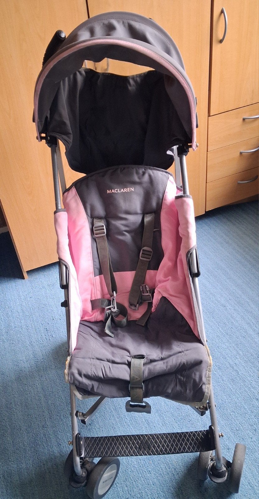 Maclaren buggy - grijs/roze, Ophalen, Gebruikt, Maclaren, Verstelbare rugleuning