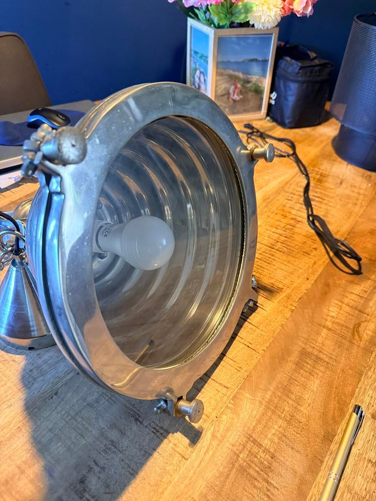Industriële hanglamp - Metaal en Glas, Ophalen of Verzenden, Zo goed als nieuw, Glas, 50 tot 75 cm