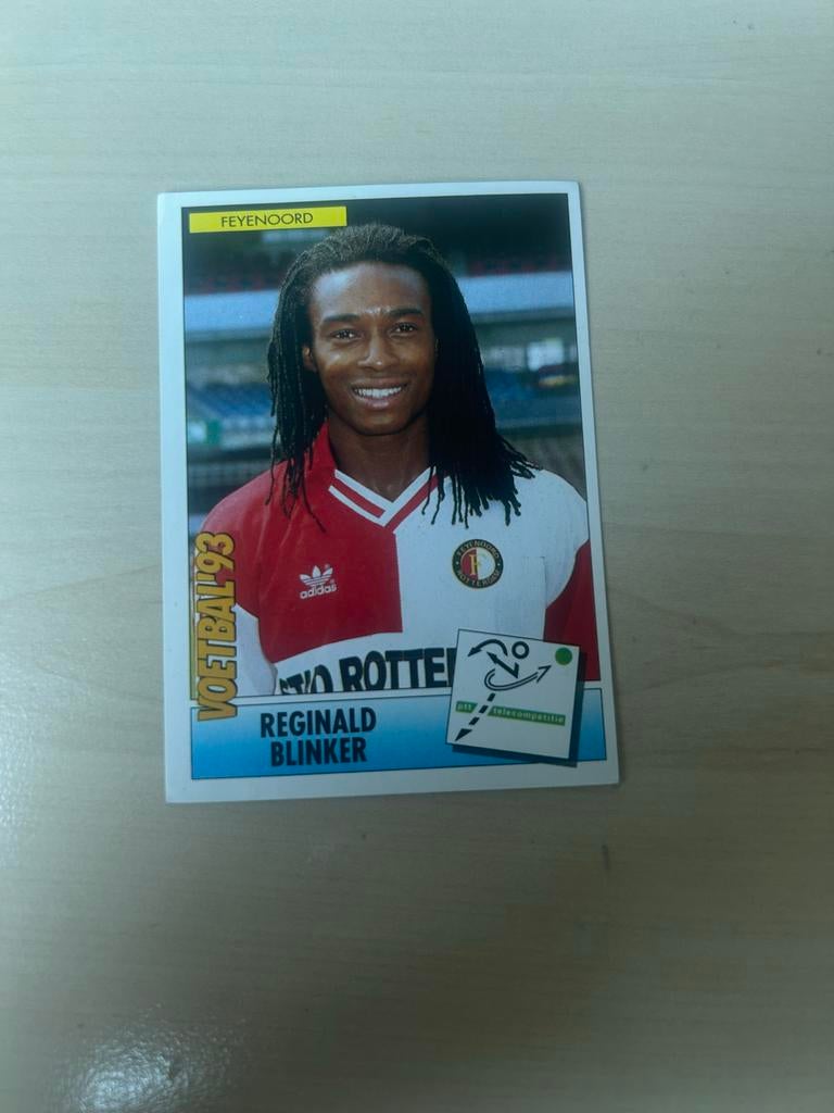 Voetbal '93 Reginald Blinker Feyenoord Panini Plaatje, Hobby en Vrije tijd, Stickers en Plaatjes, Ophalen of Verzenden, Zo goed als nieuw