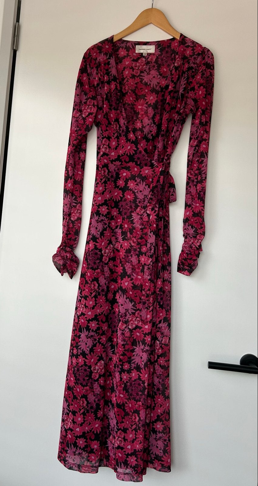 Fabienne Chapot wikkeljurk met bloemenprint - maat XS, Ophalen of Verzenden, Zo goed als nieuw, Roze, Maat 34 (XS) of kleiner
