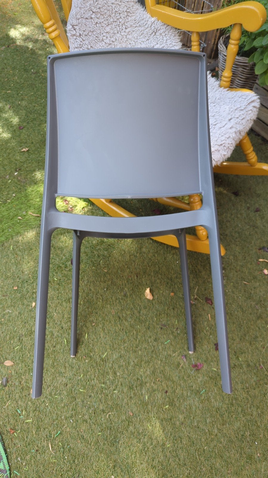kunststof grijze tuinstoelen, stapelbaar, Ophalen, Gebruikt, Kunststof