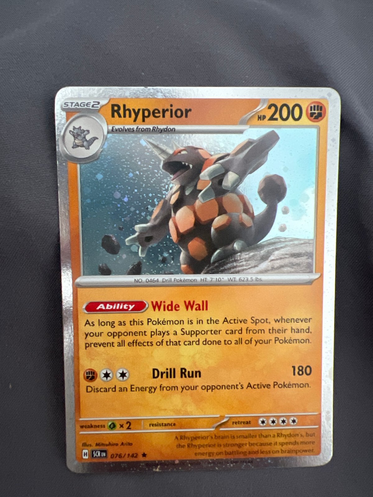 Pokémon Kaart Rhyperior 076/142 - Zeldzaam en Krachtig, Ophalen of Verzenden, Zo goed als nieuw, Losse kaart