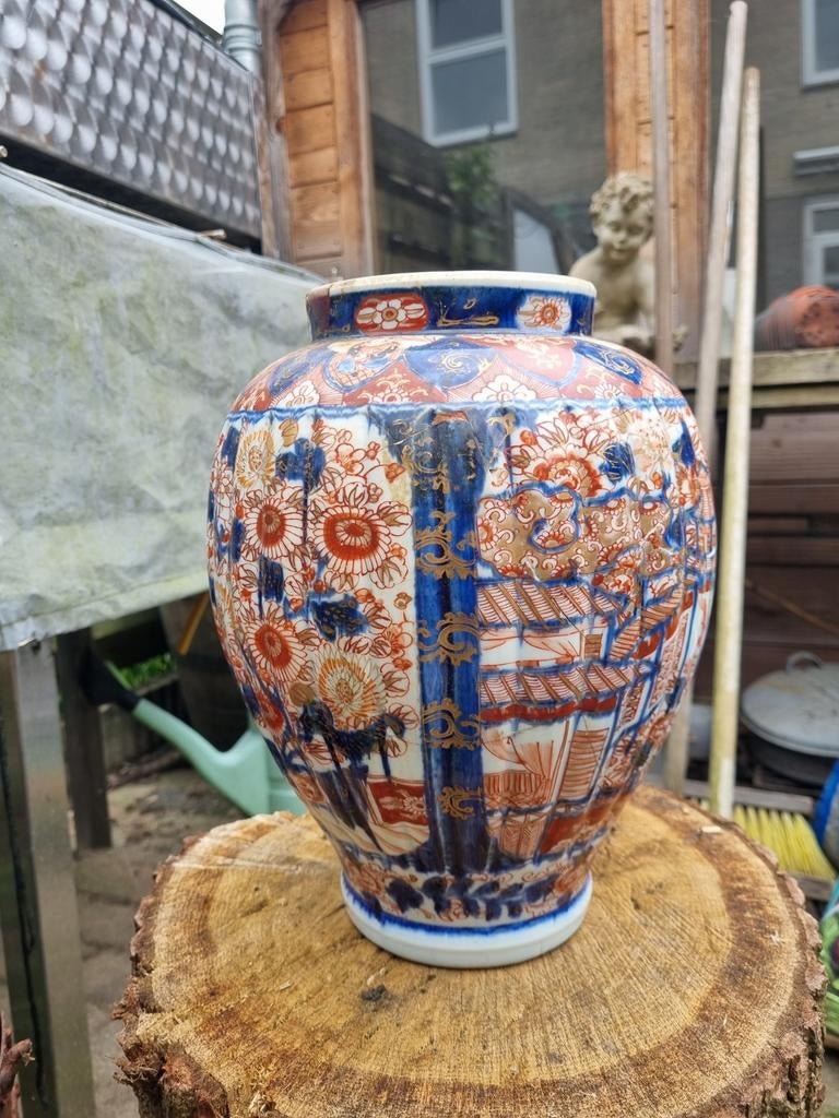 Antieke Japanse Imari vaas, 30 cm hoog, Ophalen