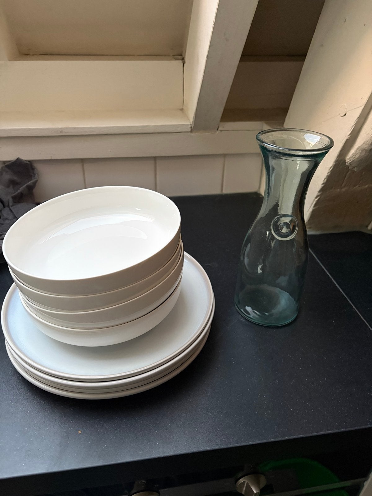 Servies set: 4 borden en Dille & Kamille karaf, Ophalen, Gebruikt, Overige merken, Keramiek
