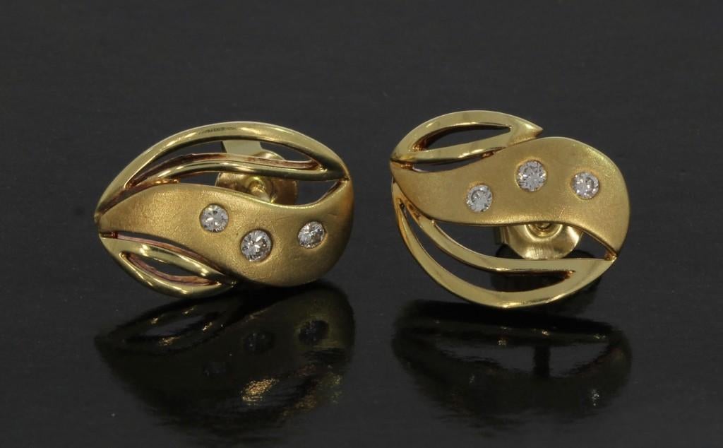 Diamanten set 14k gouden oorbellen certificaat briljant dame, Voordeelsieraden, Verzenden, Zo goed als nieuw, Met edelsteen