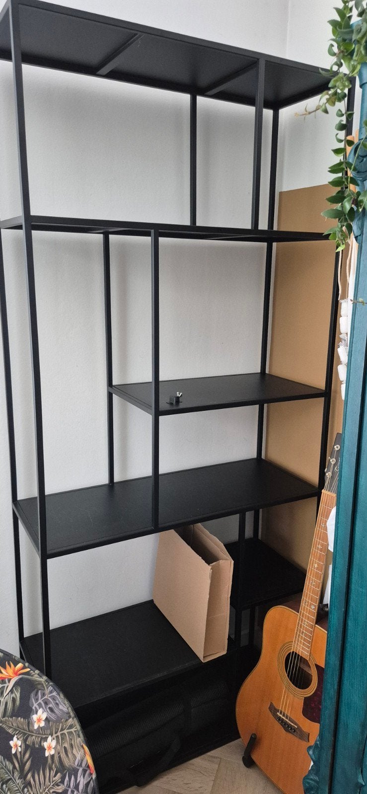 Vakkenkast Mika metaal zwart 200x90x35 cm, Ophalen, Met plank(en), 50 tot 100 cm, Zo goed als nieuw