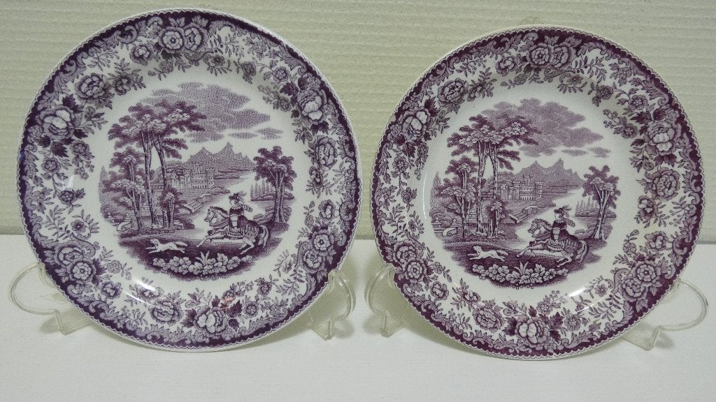 PR-Paars wandbordje Amazone P.Regout 2x [1768], Antiek en Kunst, Ophalen of Verzenden