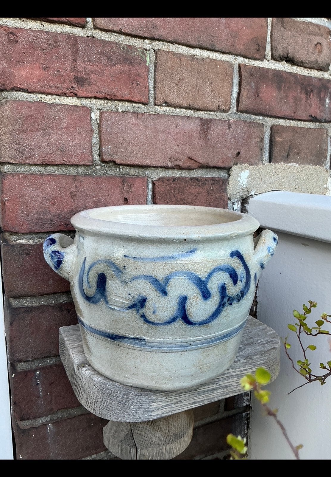 Mooie keulse pot inhoud van ong. 1 1/2 liter. Grijs / blauw., Ophalen of Verzenden