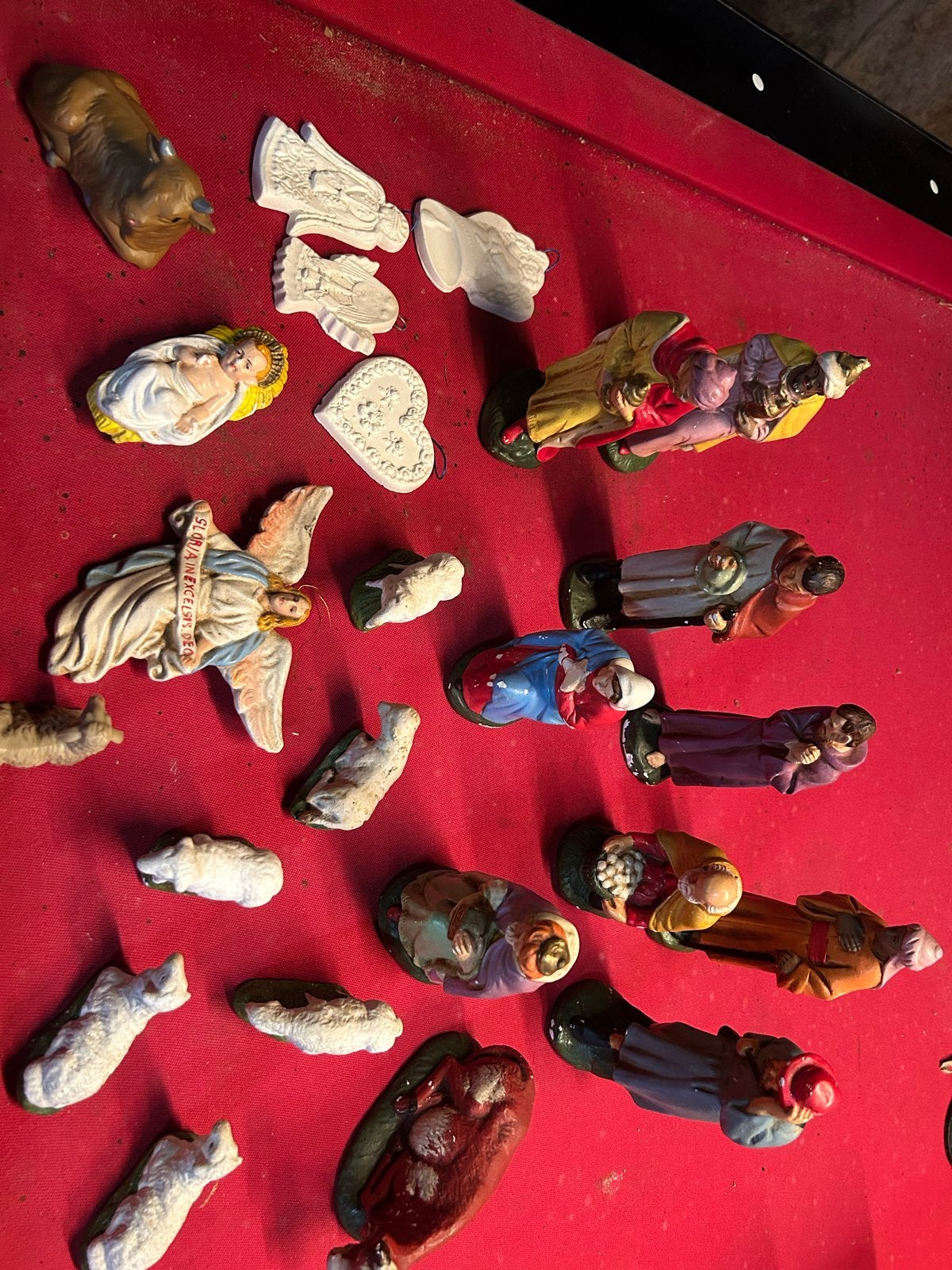 BIEDENAntieke Kerststal Beeldjes - Meer dan 80 jaar oud, Diversen, Kerst, Ophalen of Verzenden, Gebruikt