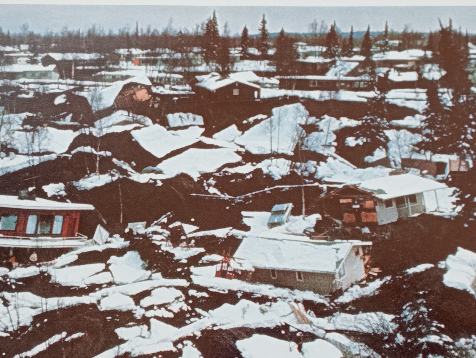 Alaska Aardbeving Time Life fotoprint 1982, Ophalen of Verzenden, 1980 tot heden, Zo goed als nieuw, Overige onderwerpen