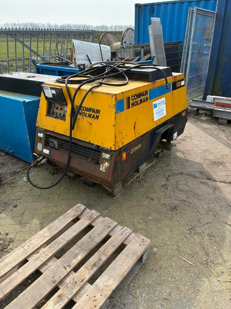 Compair Holman 130 Zitair oude diesel compressor, 3,1m3, Ophalen, Gebruikt, Mobiel, 6 tot 10 bar