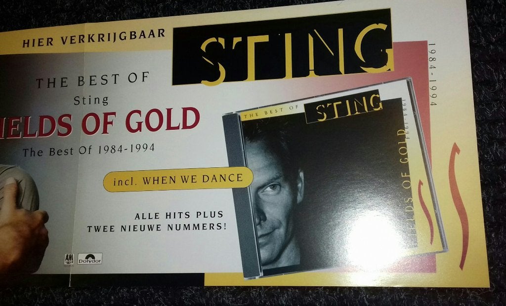 The Police Sting PROMO POSTER Fields of Gold 1994, Sting, Ophalen of Verzenden, NvT, Poster, Artwork of Schilderij