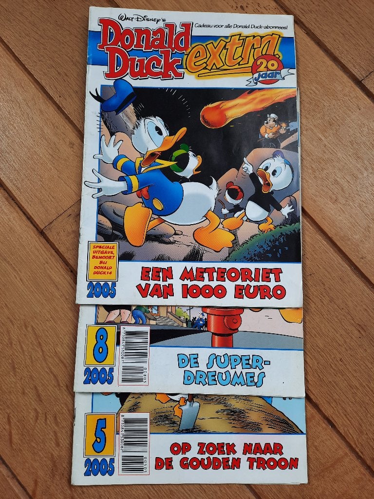 Donald Duck Extra Nr 5 8 14 uit 2005 - 3 stuks -, Meerdere stripboeken, Ophalen of Verzenden, Gelezen, Donald Duck