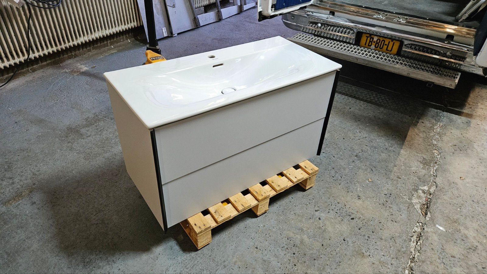 Duravit badmeubel 100 cm betongrijs NIEUW, Ophalen, Nieuw, 50 tot 100 cm, Wastafelkast