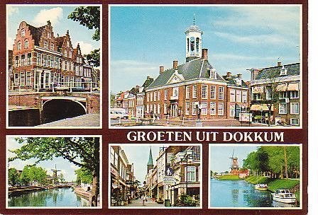 Ansichtkaart 	Dokkum	5-luik	Molen, Verzenden, 1980 tot heden, Gelopen, Friesland