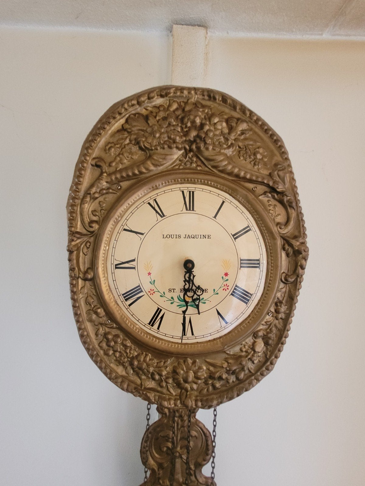 Antieke Louis Jaquine wandklok met gewichten, Antiek en Kunst, Antiek | Klokken, Ophalen
