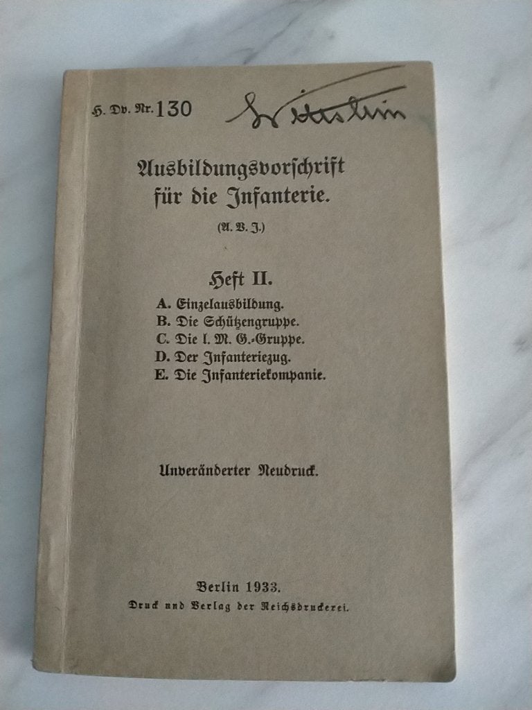 1933 handleiding infanterie Duitsland, Verzamelen, Militaria | Tweede Wereldoorlog, Verzenden, Landmacht, Duitsland, Boek of Tijdschrift