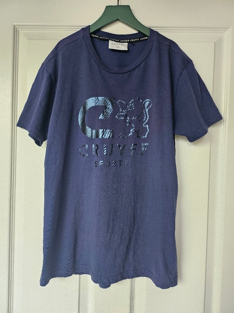 Cruyff t-shirt XS donderblauw, Ophalen of Verzenden, Gebruikt, Jongen, Shirt of Longsleeve