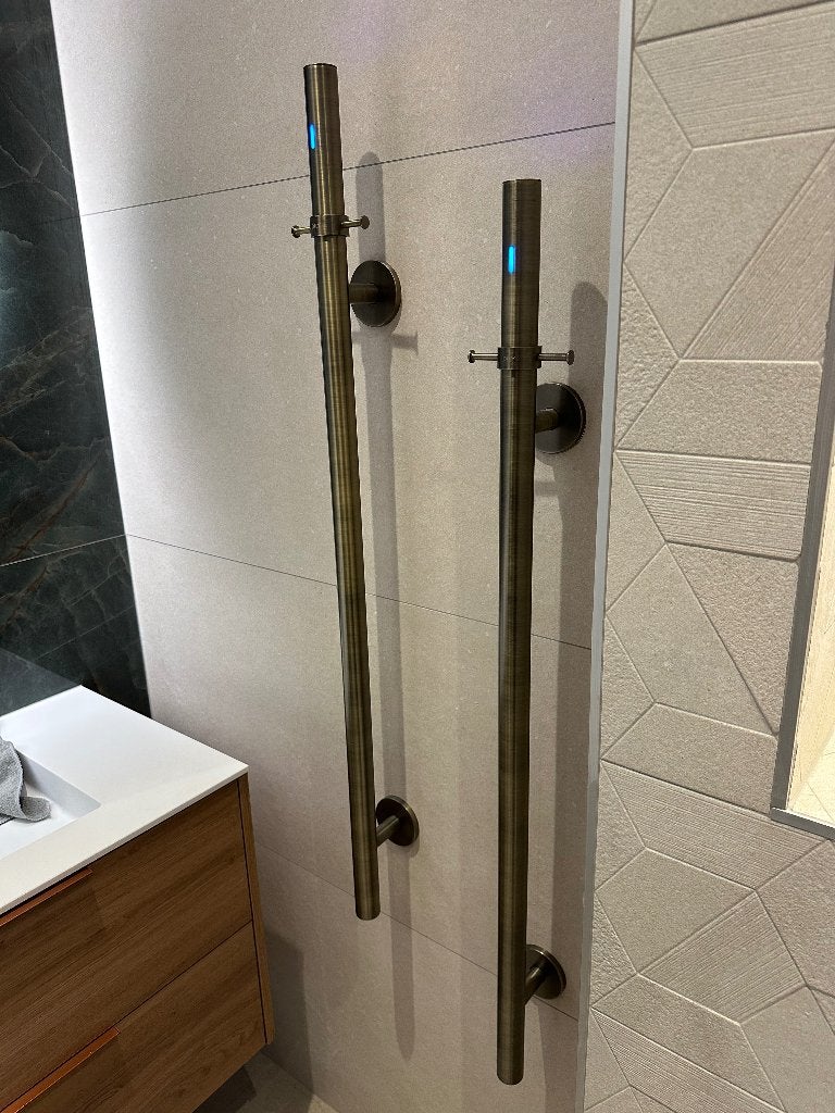 Dry Amsterdam handdoekwarmers radiator 2 x Geborsteld Brons, Ophalen, Radiator, Nieuw, Minder dan 60 cm
