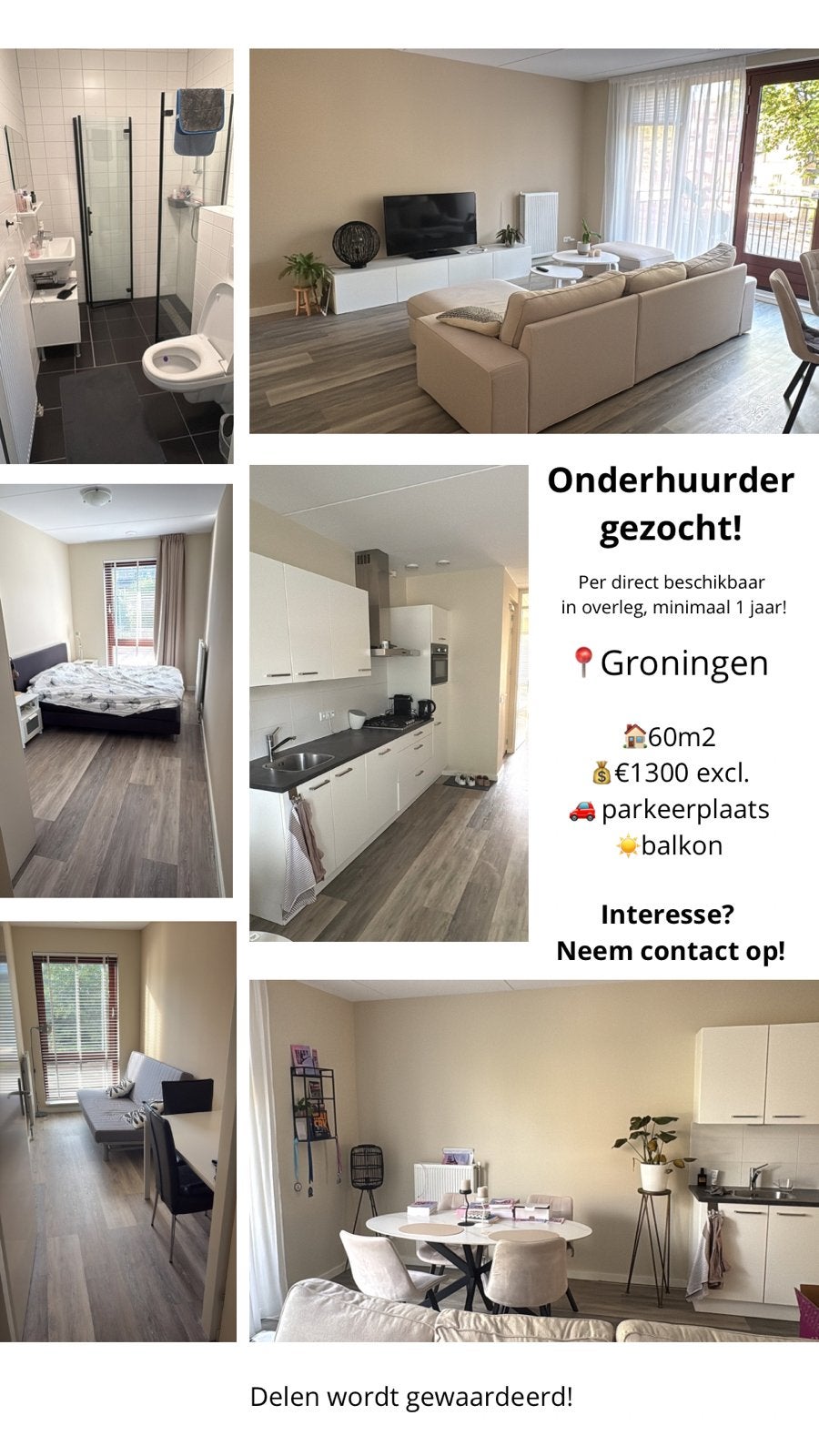 Per direct beschikbaar: Appartement Groningen, Huizen en Kamers, Groningen