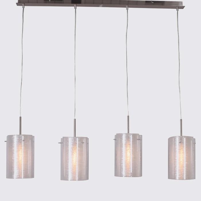 Moderne hanglamp met 4 glazen cilinders - Zo goed als nieuw, Ophalen, Modern, Industrieel, Zo goed als nieuw, Glas