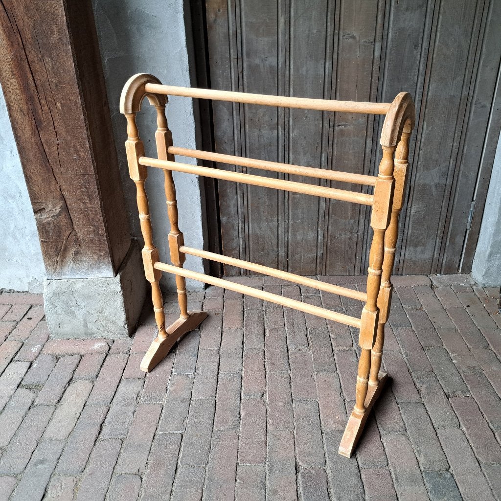 Brocante oud houten handdoekrek droogrek wasrek *Etage3*, Ophalen, Gebruikt, ., .