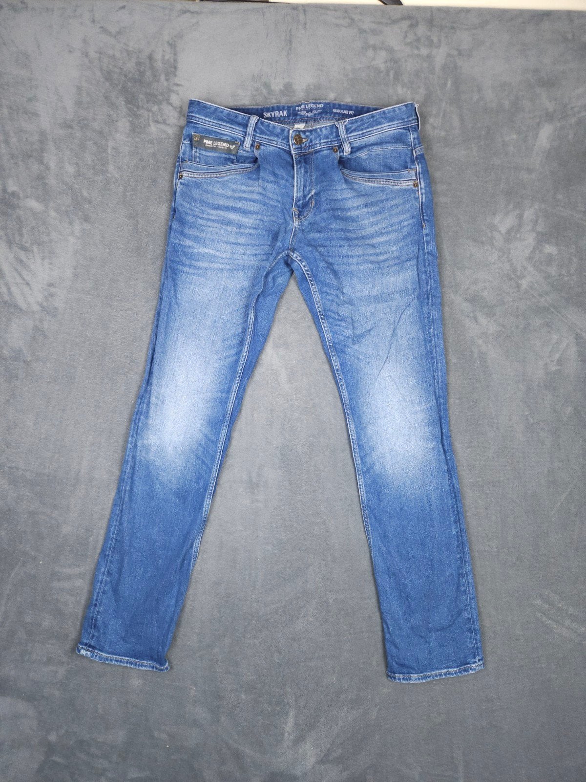 Pme Legend Broek Skyrak W35 L34 Regular Fit Blauw Pall Mall., ., Zo goed als nieuw, ., W33 - W34 (confectie 48/50)