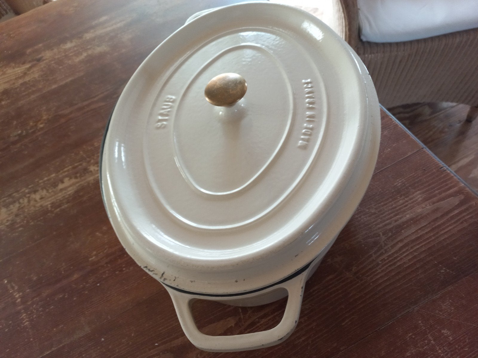 Staub braadpan 33 cm, Ophalen of Verzenden, Gietijzer, Koekenpan of Braadpan