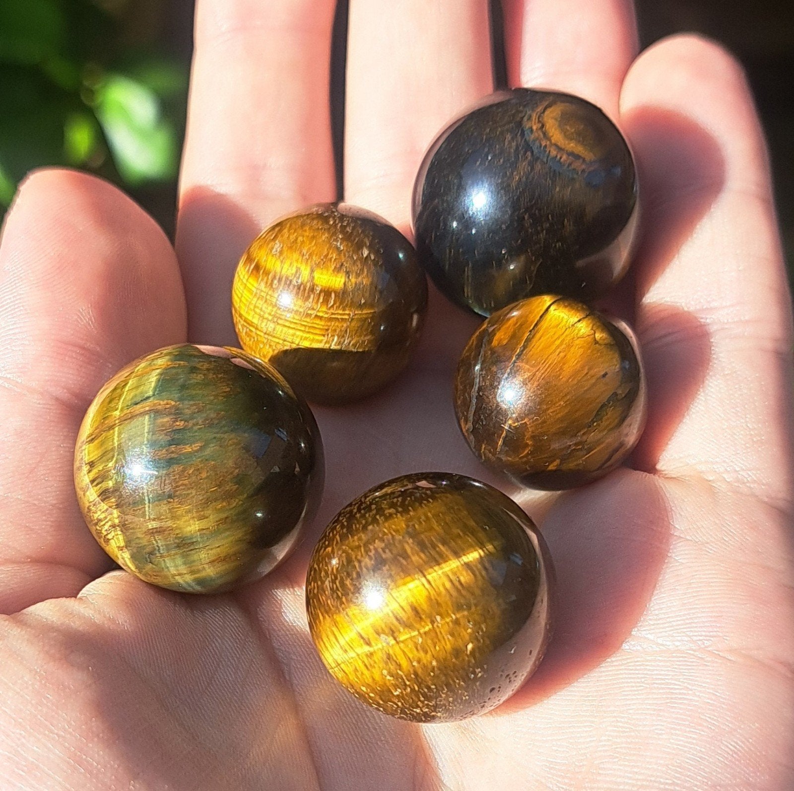 Tijgeroog bollen edelsteen verzameling bol edelstenen stenen, Verzamelen, Ophalen of Verzenden