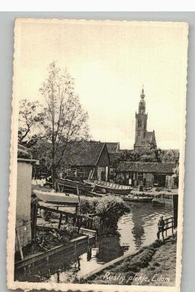 Edam Scheepswerf st 1950, Verzamelen, Ansichtkaarten | Nederland, Verzenden, 1940 tot 1960, Gelopen, Noord-Brabant