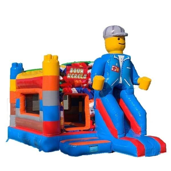Springkussen Lego met glijbaan - 20% korting!, Hobby en Vrije tijd, Feestartikelen | Verhuur, Ophalen