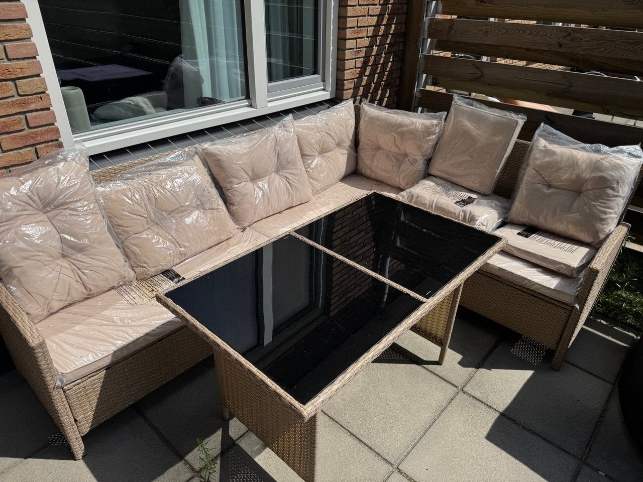 Wicker Loungeset met Tafel - Nieuw in Verpakking, Ophalen of Verzenden