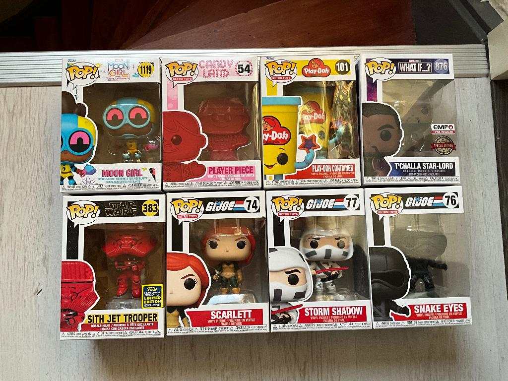 8 verschillende funko. opruiming gemixt, Pop, Beeldje of Miniatuur, Nieuw, Ophalen of Verzenden, 8 verschillende funko. opruiming gemixt