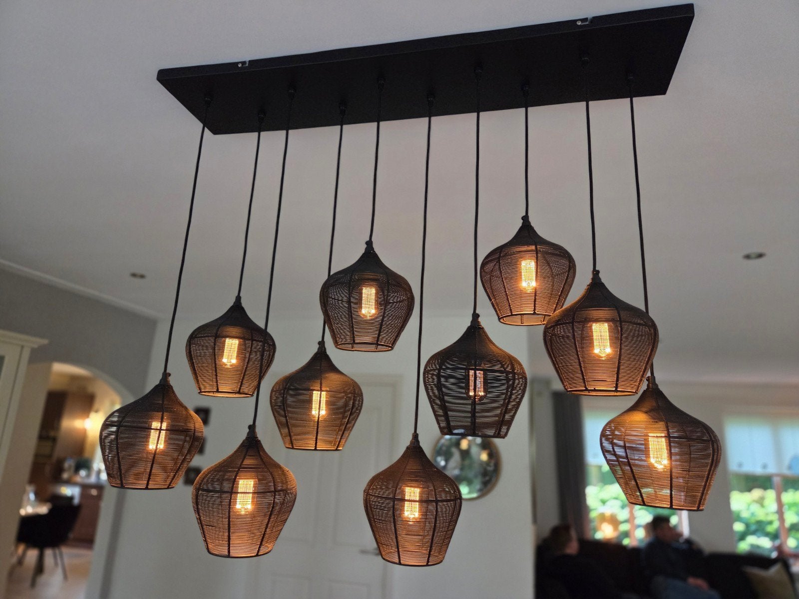 Hanglamp 10L zwart Whoon, Huis en Inrichting, Lampen | Hanglampen, Ophalen, Zo goed als nieuw, Metaal