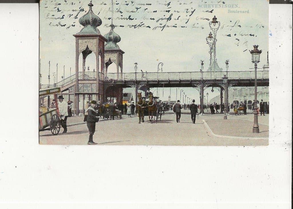 Scheveningen Boulevard met IJscoman en koets 21-7-1913, Ophalen of Verzenden, Voor 1920, Gelopen, Zuid-Holland