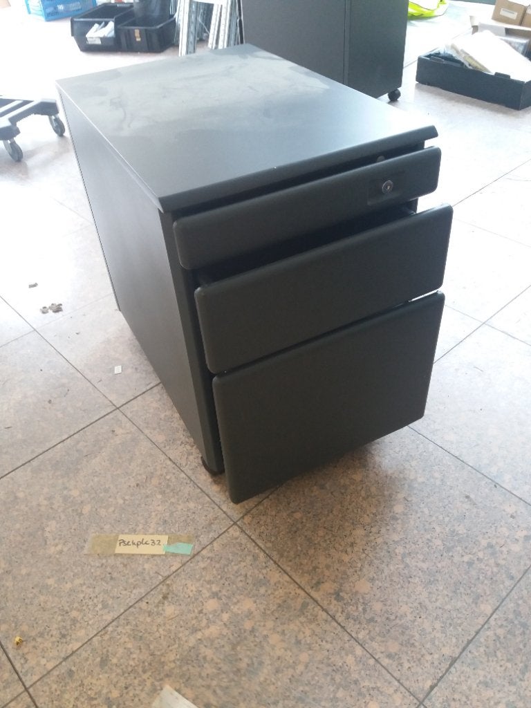 2 bureau kastjes met 3 laden, Ophalen, Gebruikt, 42 cm, Metaal