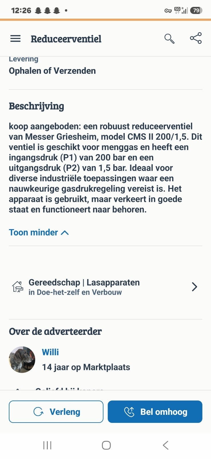 Messer Griesheim Reduceerventiel CMS II 200/1,5 Menggas, Ophalen, Gebruikt, Overige typen