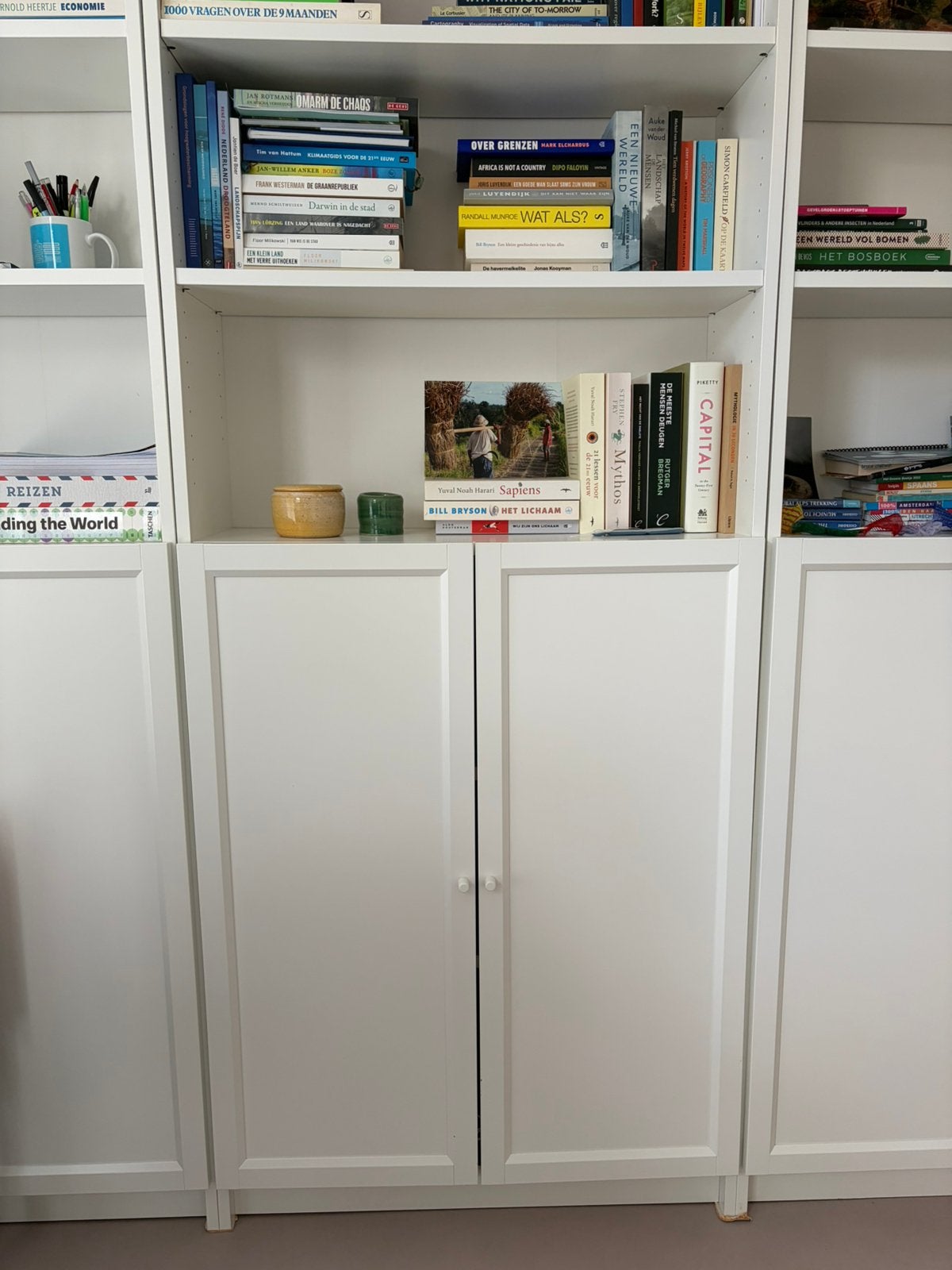 2x IKEA BILLY / OXBERG boekenkast wit, Ophalen, Gebruikt, 200 cm of meer, 50 tot 100 cm