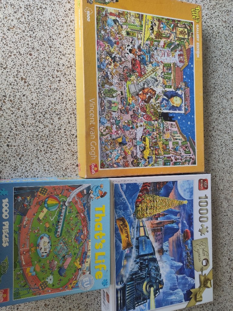 3 puzzels gratis af te halen, Ophalen, 500 t/m 1500 stukjes, Gebruikt, Legpuzzel
