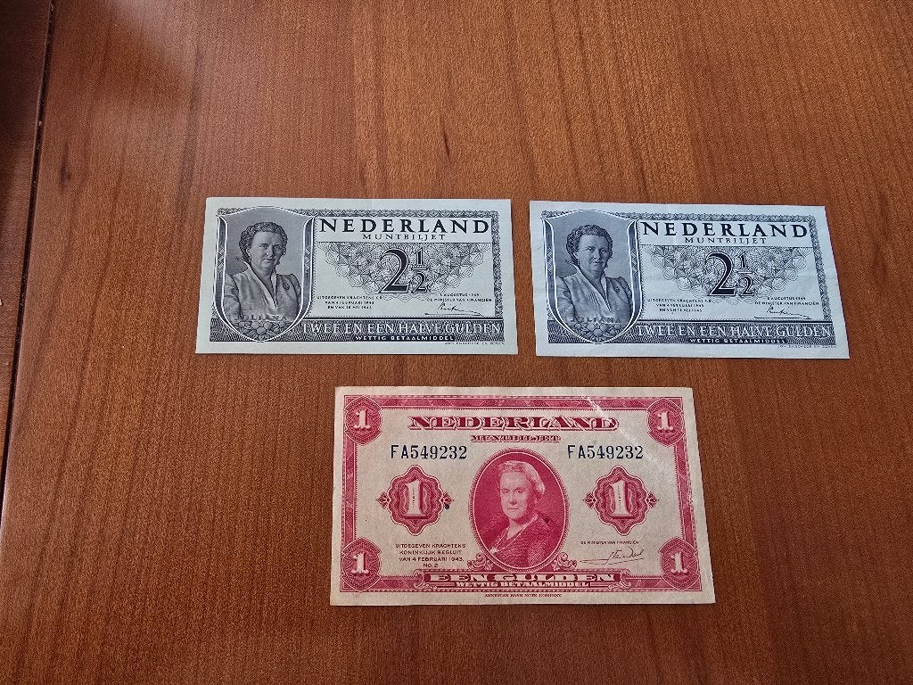bankbiljetten nederland, Postzegels en Munten, Bankbiljetten | Nederland, Verzenden, 2½ gulden, Setje