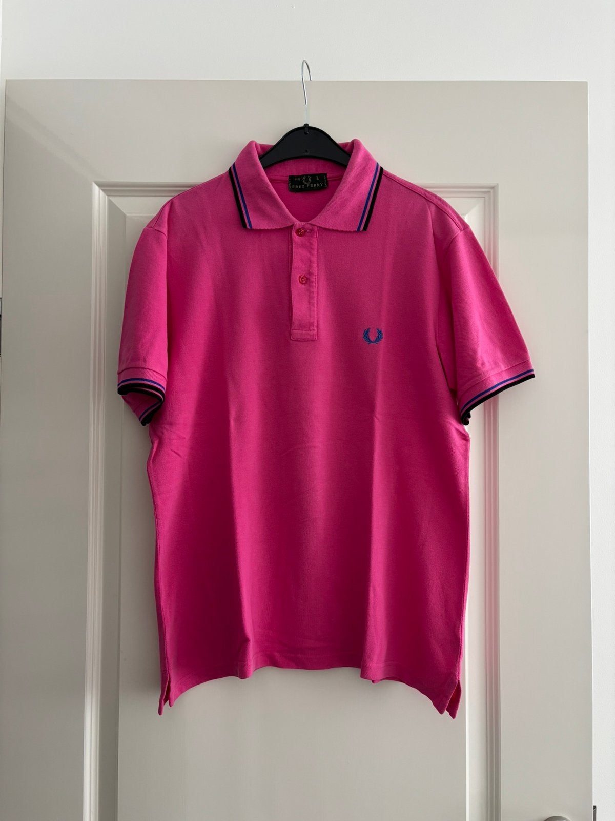 Fred perry polo maat L., Ophalen of Verzenden, Zo goed als nieuw, Maat 52/54 (L), Blauw