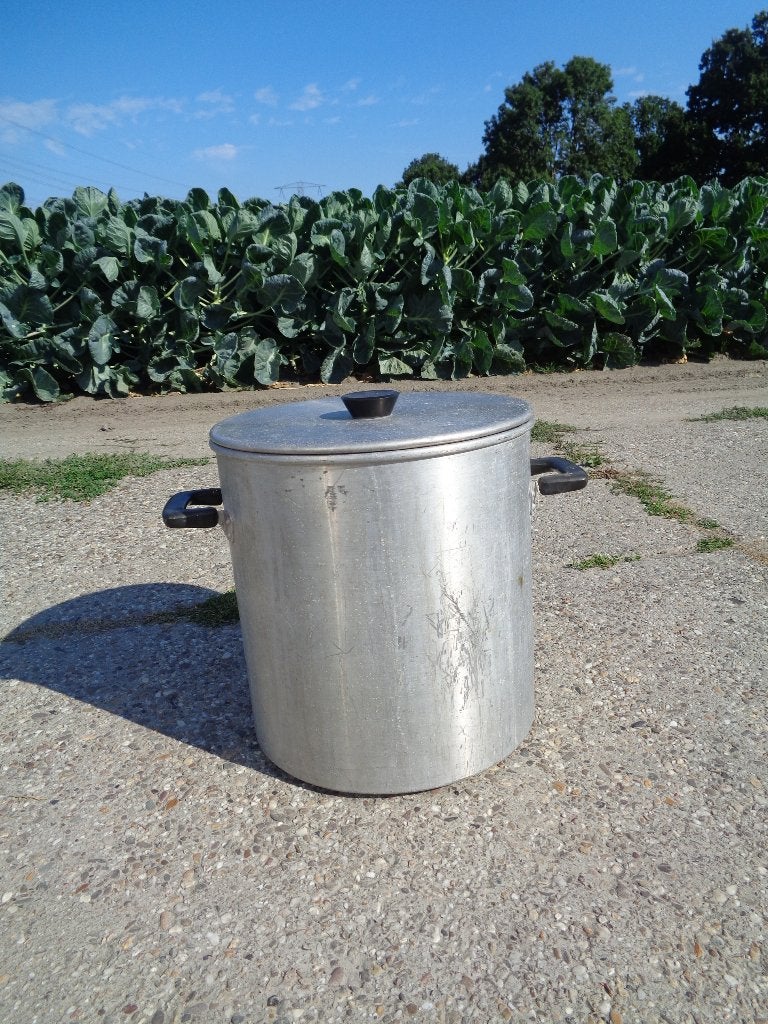 Grote vintage aluminium kookpan / soeppan / weckketel, Ophalen, Metaal, Grijs, Overige typen