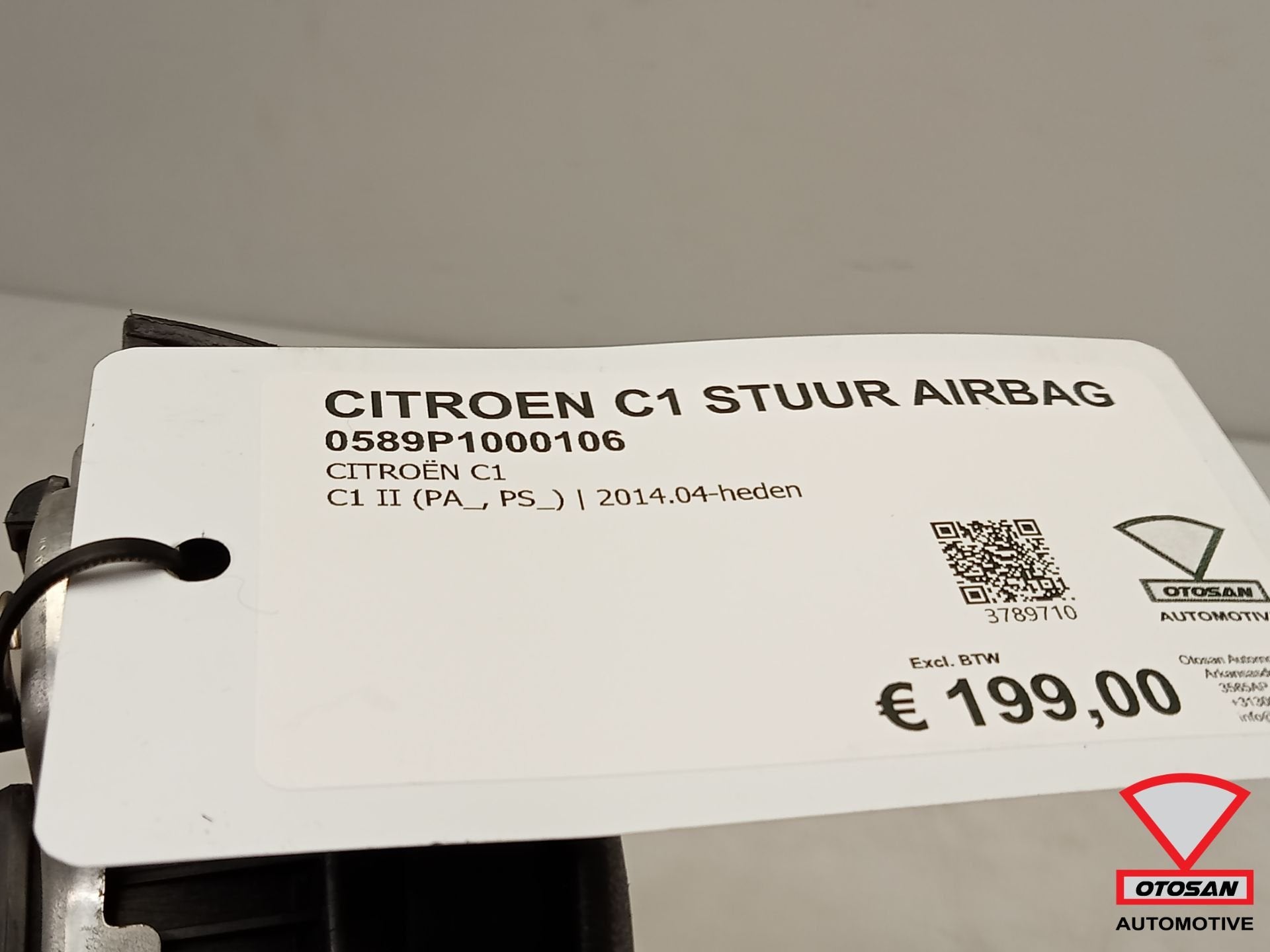 Citroen C1 2014+ Stuur Airbag 0589p1000108, Gebruikt, Citroën, Stellantis N.V., Ophalen of Verzenden