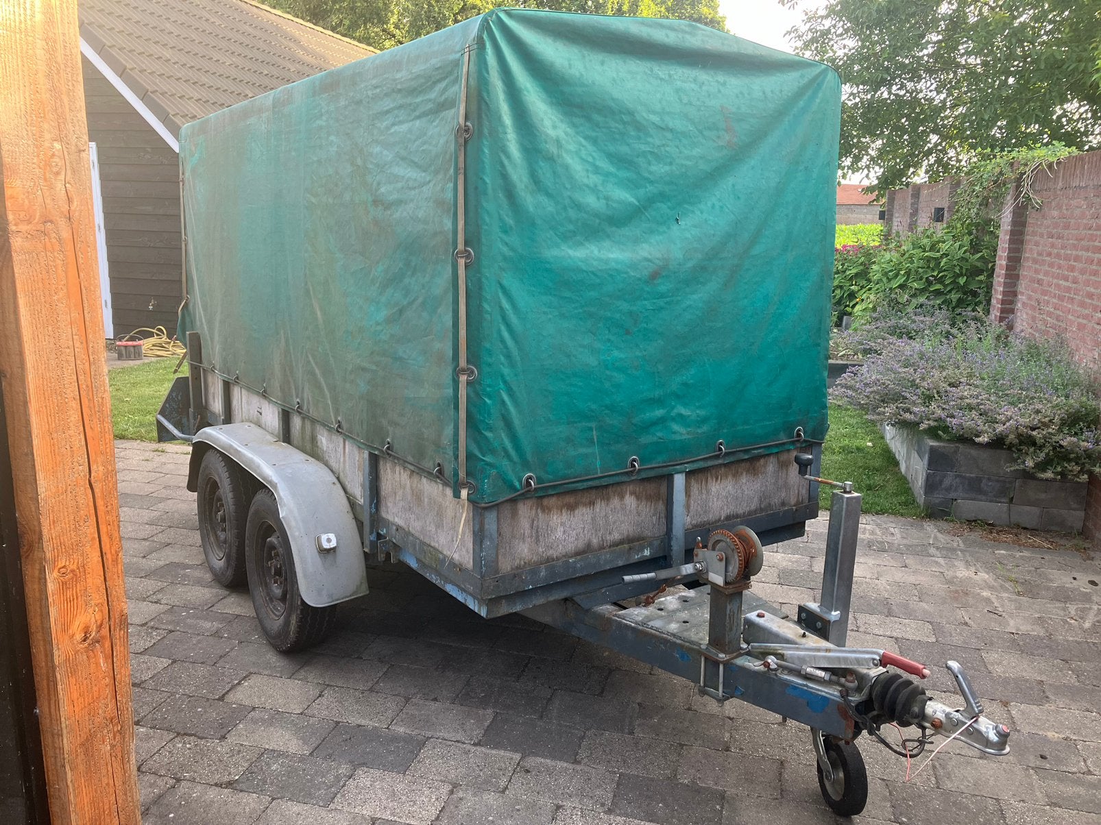Solide dichte huif aanhanger gesloten tandemasser, Auto diversen, Aanhangers en Bagagewagens, Ophalen, Gebruikt