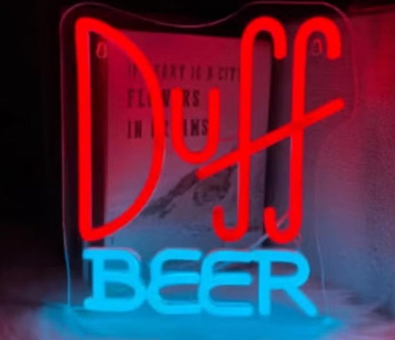 LED lamp neon stijl Duff Beer (24.5x22cm), Ophalen of Verzenden, Nieuw, Lichtbak of (neon) lamp