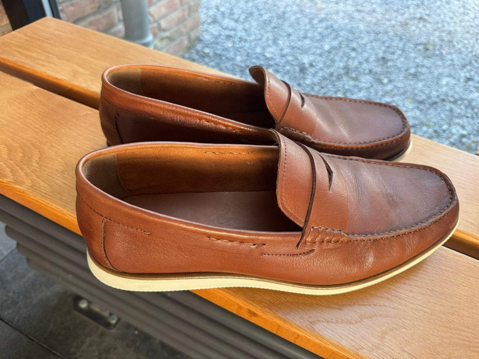 Nieuwe bruine loafers, maat 45 (valt als 44/44,5), Ophalen of Verzenden, Nieuw, Bruin, Loafers