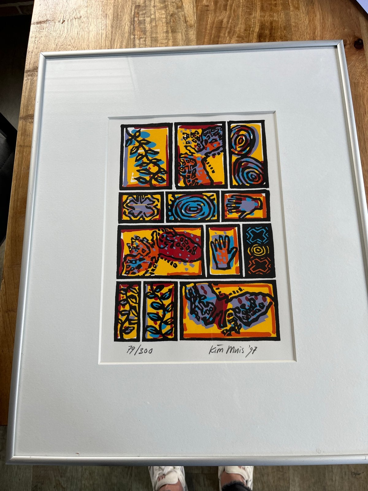 Gesigneerde zeefdruk Kim Muis '97 - Gelimiteerde oplage, Gelimiteerde oplage, Ophalen, Abstract, Zeefdruk
