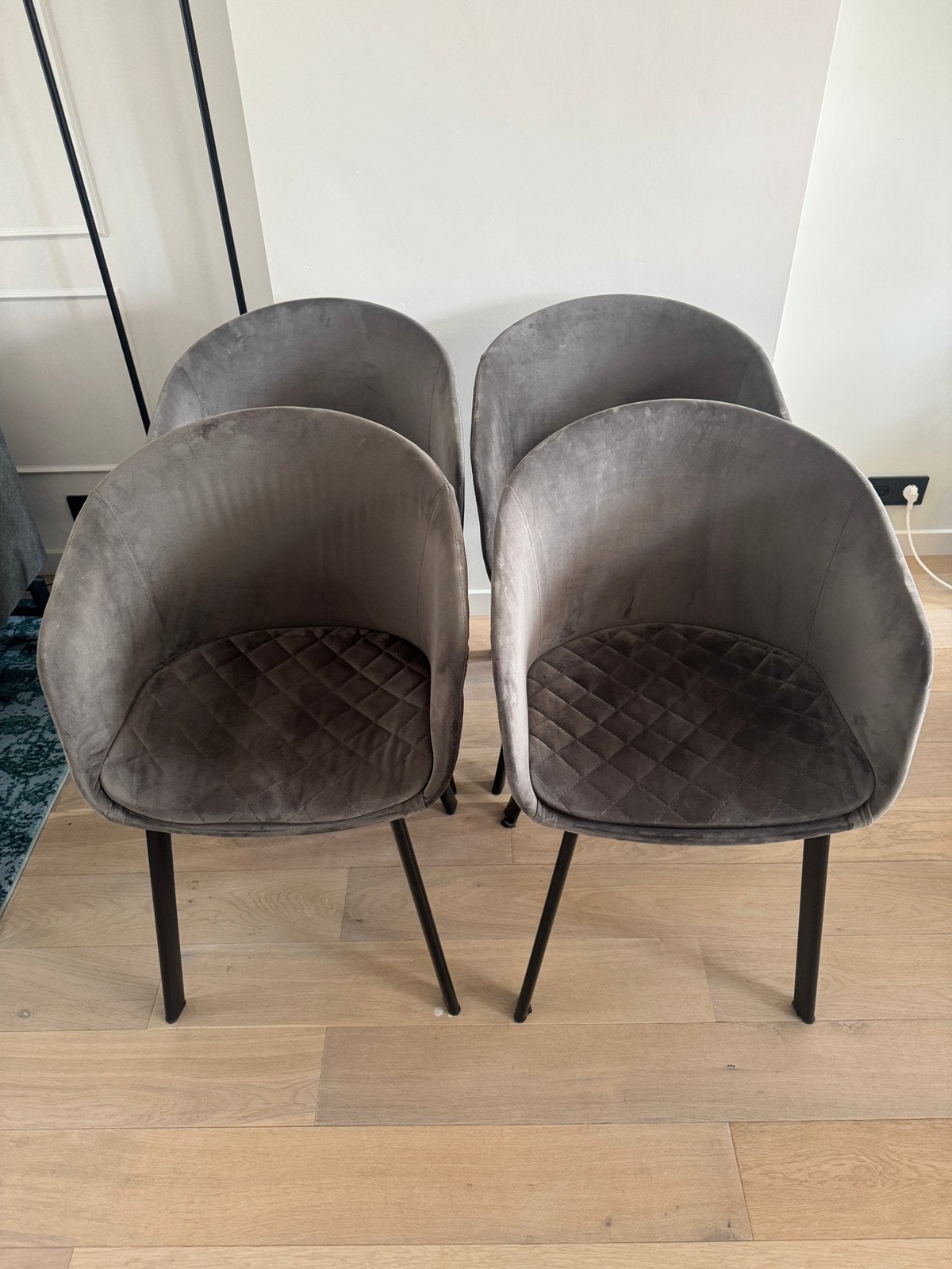 Kick Eetkamerstoelen Vic - Antraciet, Ophalen, Gebruikt, Grijs, Vier